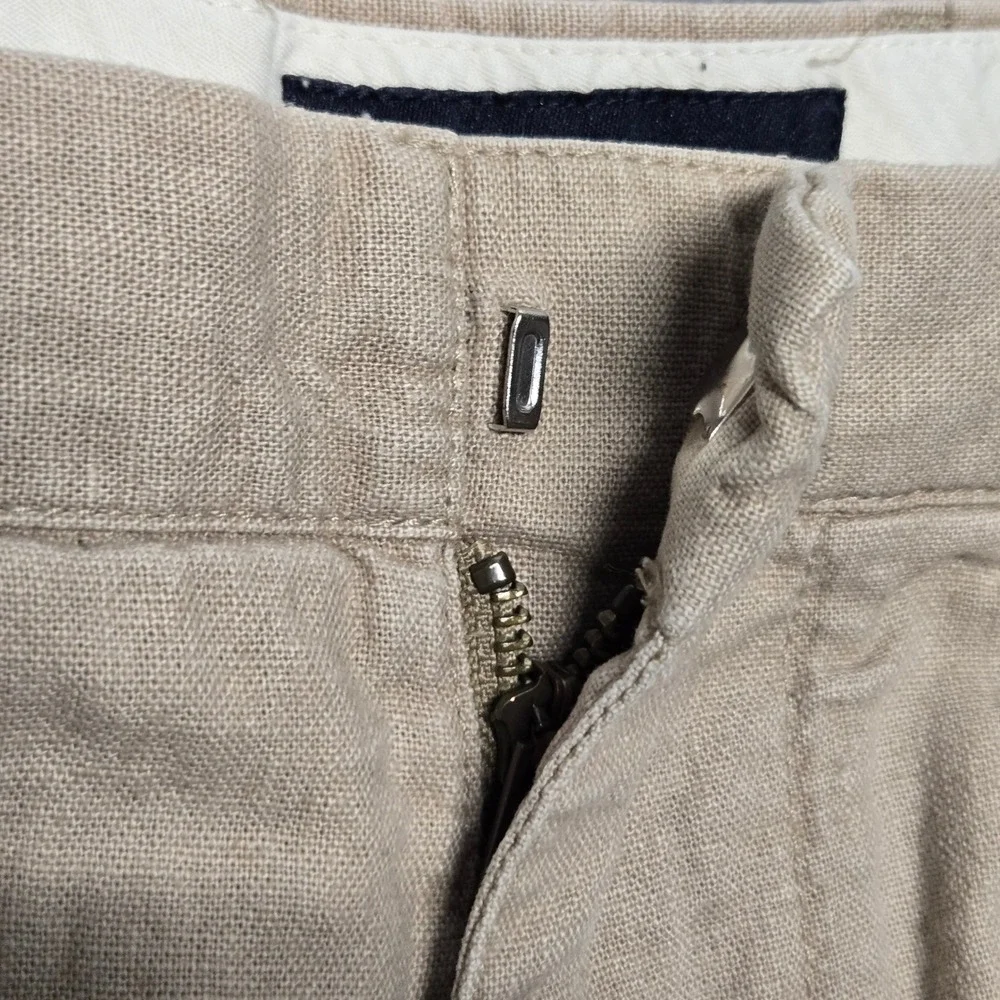 Banana Republic Mens Tan Linen Cotton Blend Flat Front Shorts Size 38 622418